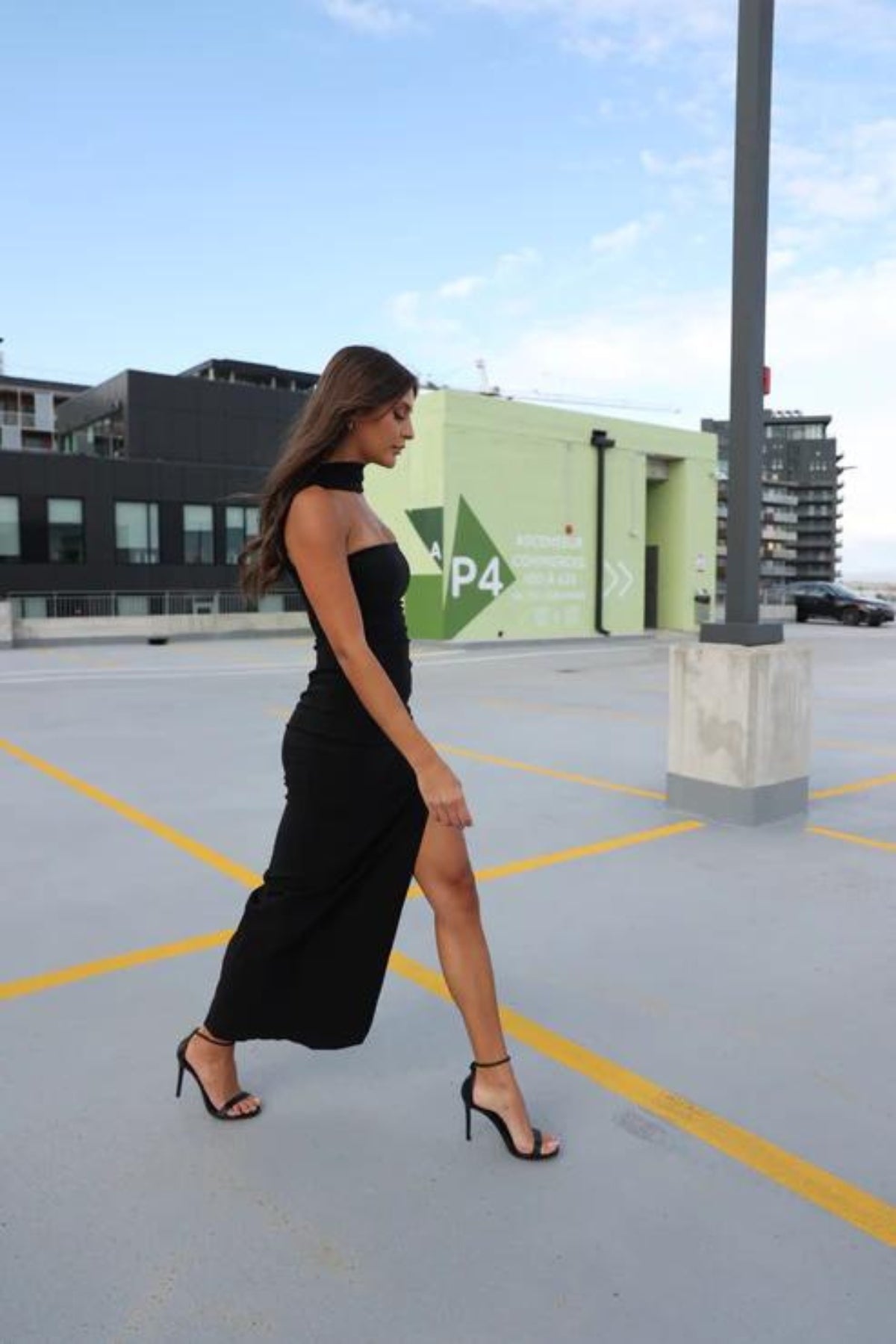 Dune Black Collar Detail Maxi Dress by Vesper