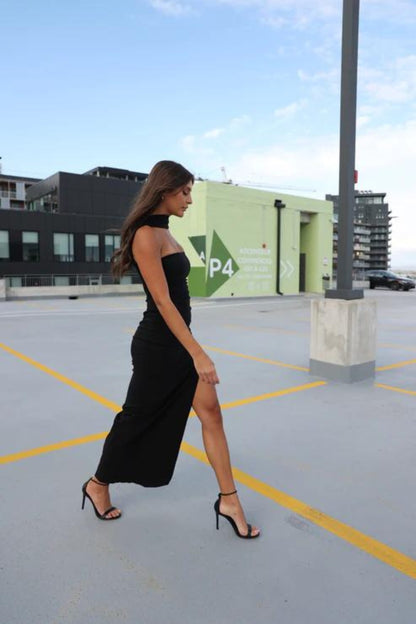Dune Black Collar Detail Maxi Dress by Vesper