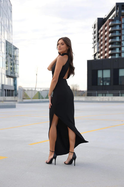 Kennedy Black Cut-out Maxi Dress by Vesper