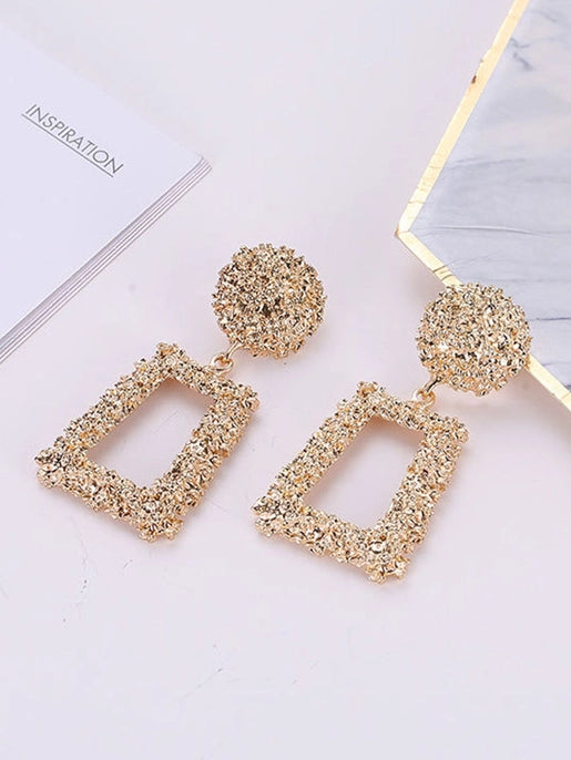 Geometric Hollow Drop Earrings
