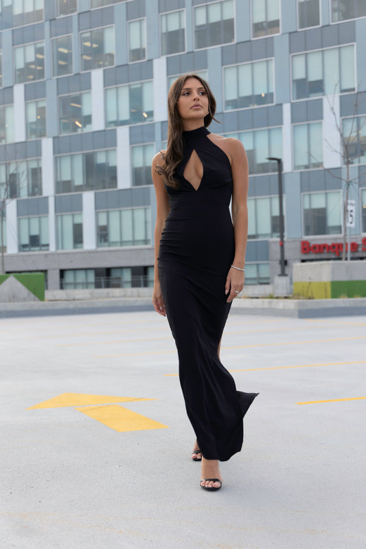 Kennedy Black Cut-out Maxi Dress by Vesper