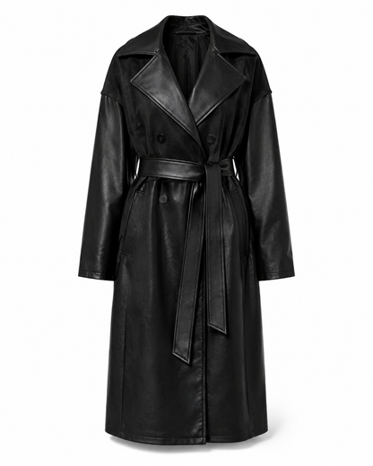 Faux Leather oversized Trench Coat by NA-KD