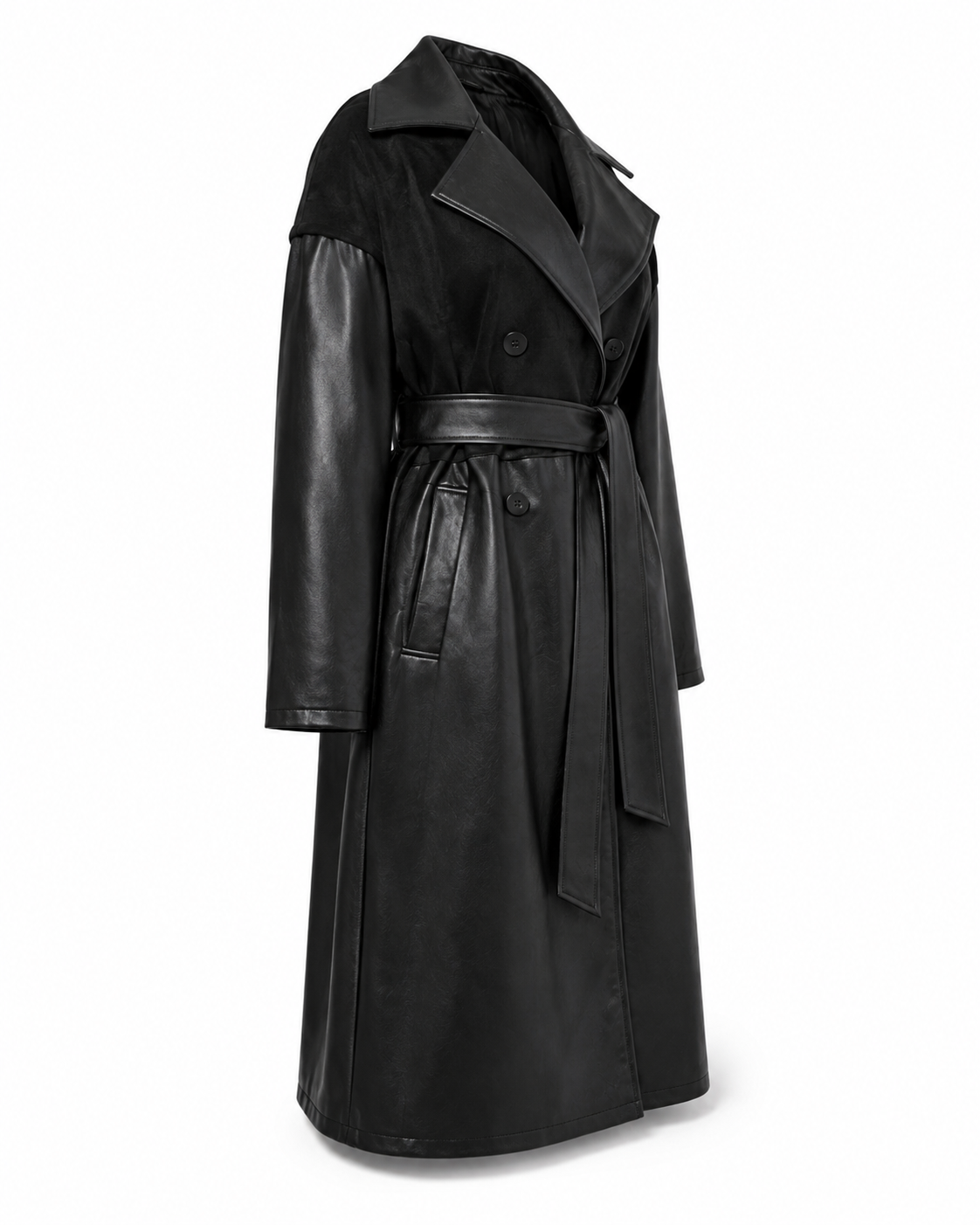 Faux Leather oversized Trench Coat by NA-KD