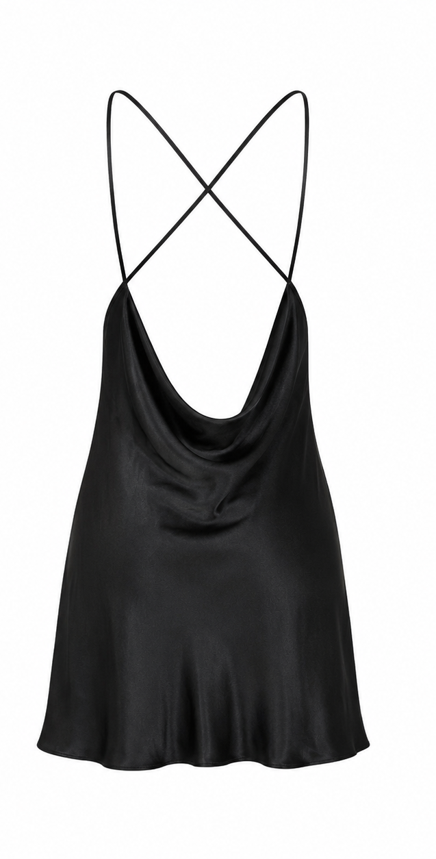 Satin Cowl Neck Dress by MISSLOVE
