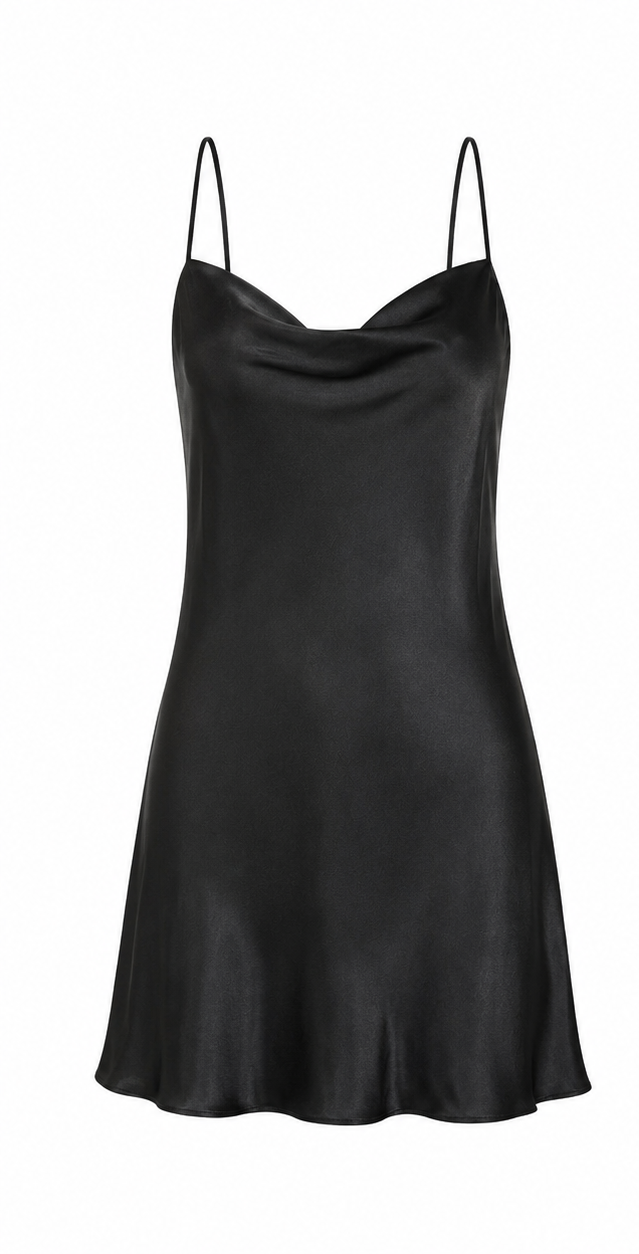 Satin Cowl Neck Dress by MISSLOVE