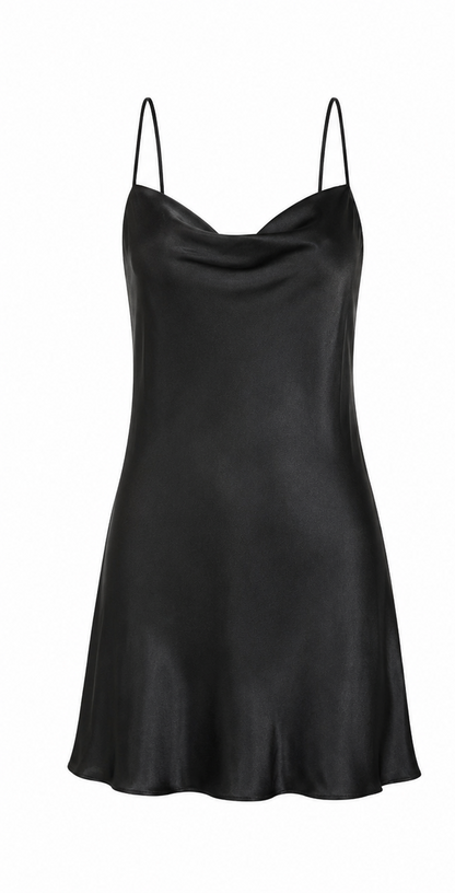Satin Cowl Neck Dress by MISSLOVE
