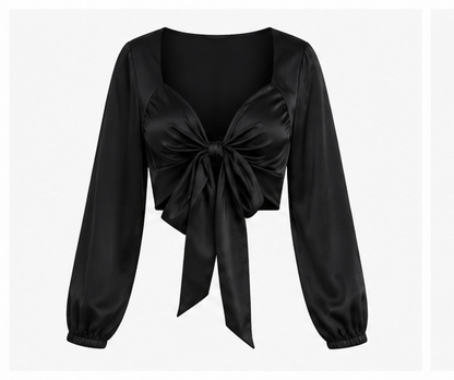 Isabella Silk Wrap Top by Mable