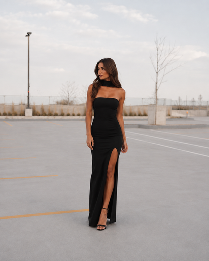 Dune Black Collar Detail Maxi Dress by Vesper