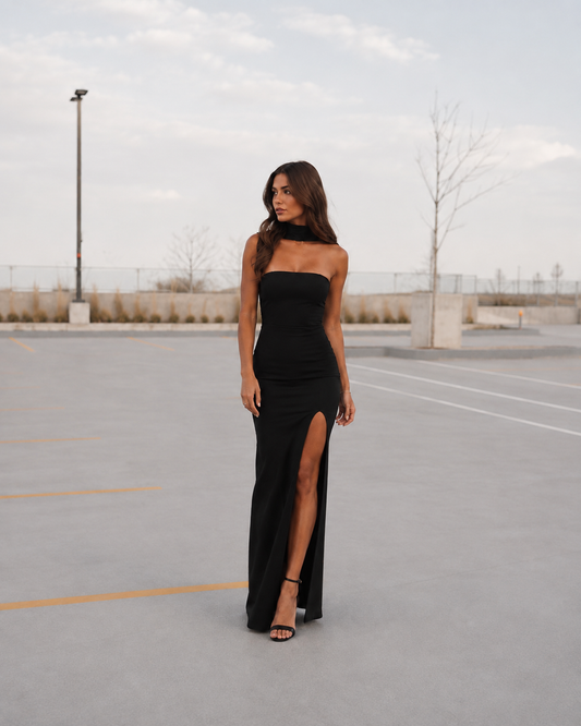 Dune Black Collar Detail Maxi Dress by Vesper