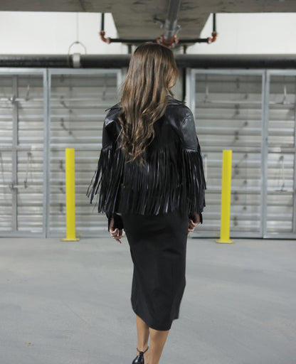 PU Leather Cow Girl Jacket by LE LIS