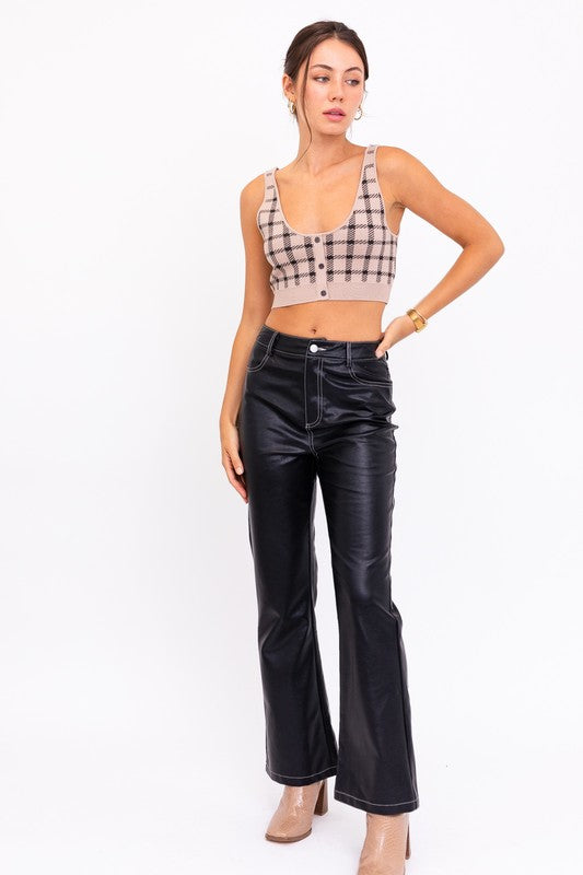 Women's Black Faux Leather Pants | 8LACK Clothing