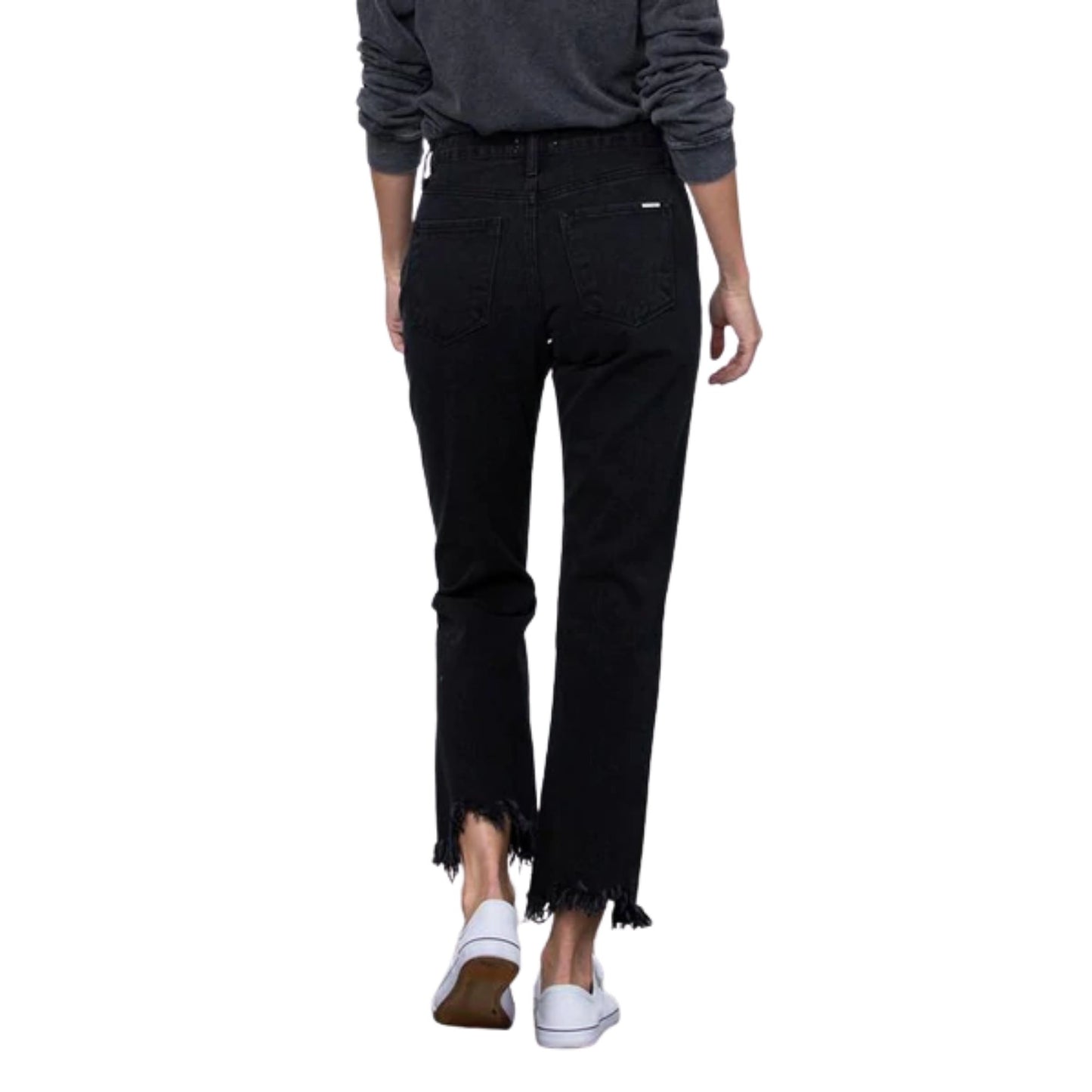 Insane Gene - Daisy Black High Rise Distressed Denim for Women