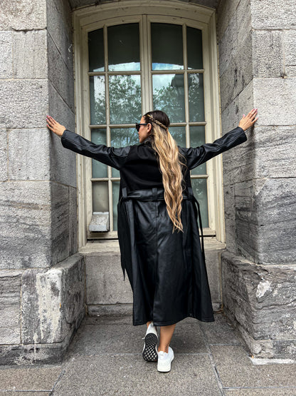 Faux Leather oversized Trench Coat by NA-KD