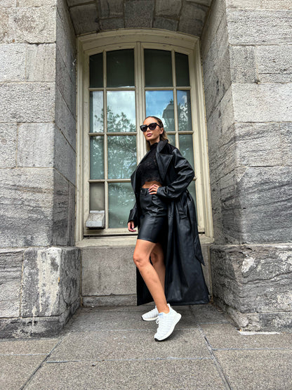 Faux Leather oversized Trench Coat by NA-KD