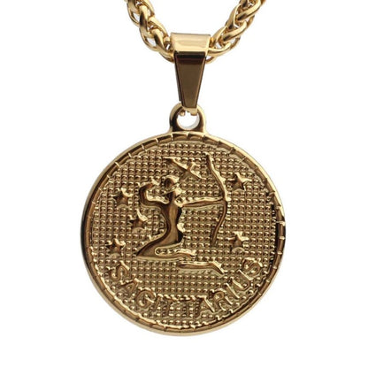Gold Plated Zodiac Coin Necklace by Sahira
