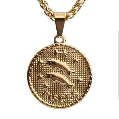 Gold Plated Zodiac Coin Necklace by Sahira