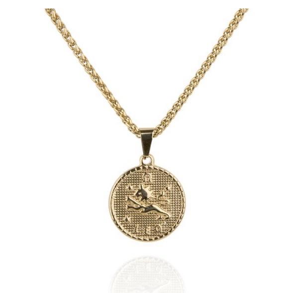 Gold Plated Zodiac Coin Necklace by Sahira