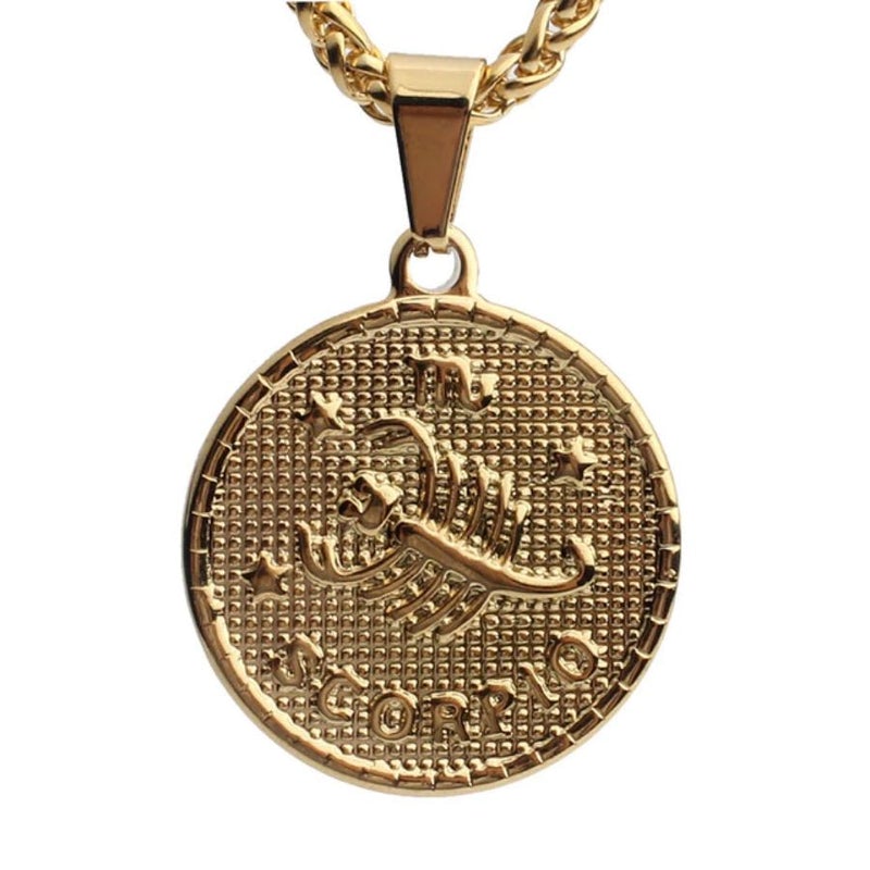 Gold Plated Zodiac Coin Necklace by Sahira
