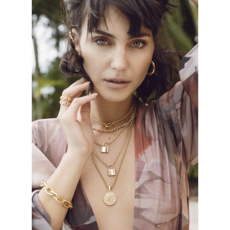 Gold Plated Zodiac Coin Necklace by Sahira