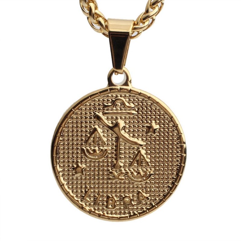 Gold Plated Zodiac Coin Necklace by Sahira