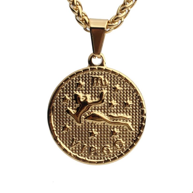 Gold Plated Zodiac Coin Necklace by Sahira